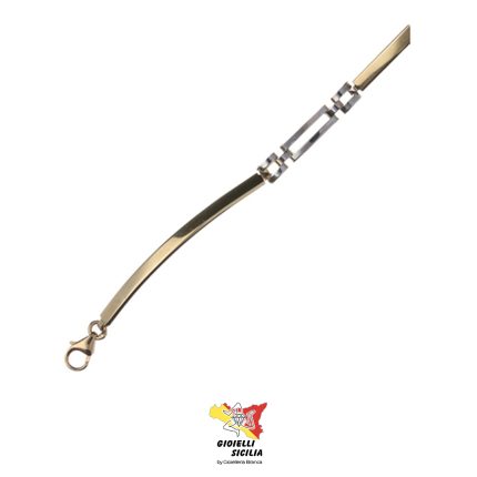 Bracciale Uomo in Oro Giallo/Bianco 18 Kt. BS9