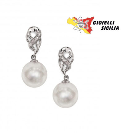 Mayumi - Orecchini oro bianco perle e diamanti