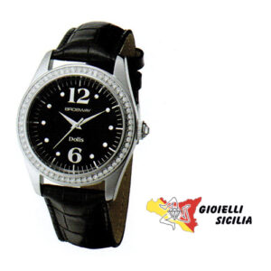 Brosway orologi - Acciaio cuoio nero Swarovski