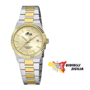 Lotus Orologi - Orologio acciaio calendario bicolore