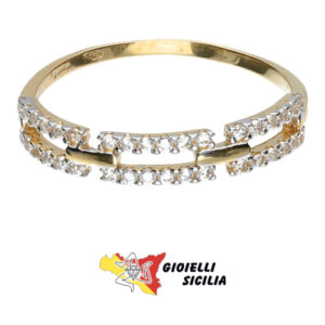 Oro Italiano - Anello oro giallo/bianco donna